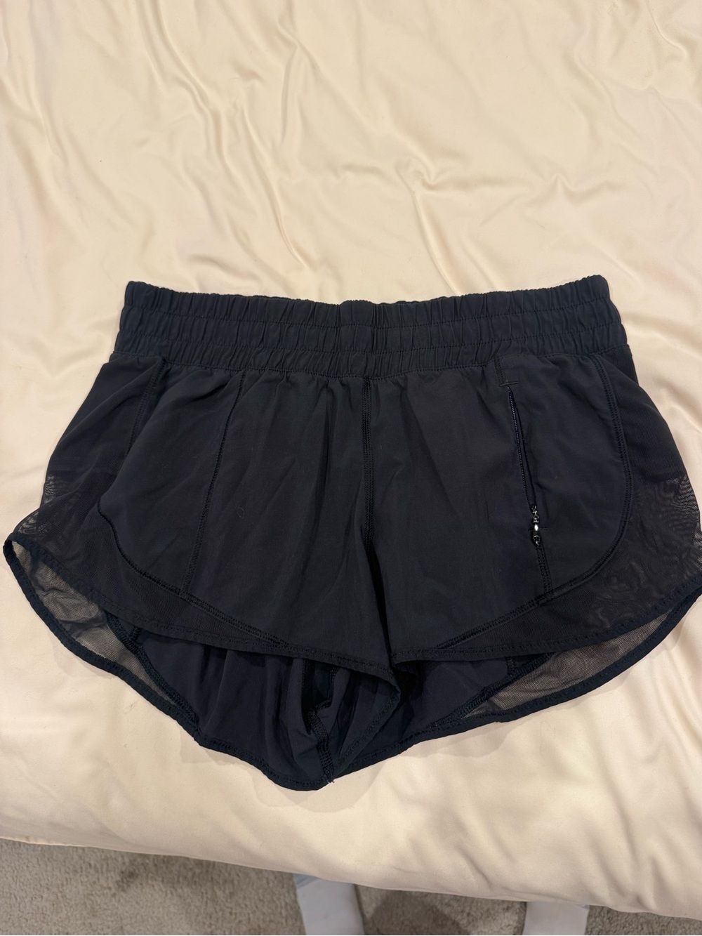 lululemon athletica Black Mesh-Trim Athletic Shorts
